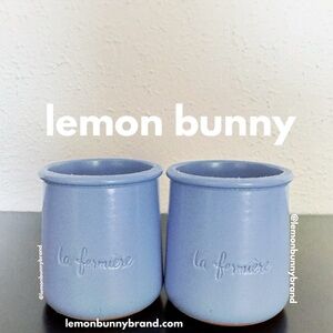 Free w/Bundle Purchase — 2 La Fermière Yogurt Terracotta Pots Iconic Blue Glaze